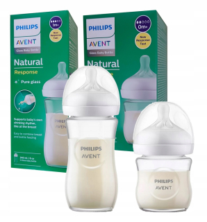 PHILIPS RESPONSE AVENT NATURAL 3,0 SADA SKLENENÝCH FĽAŠ 120ml+ 240ml